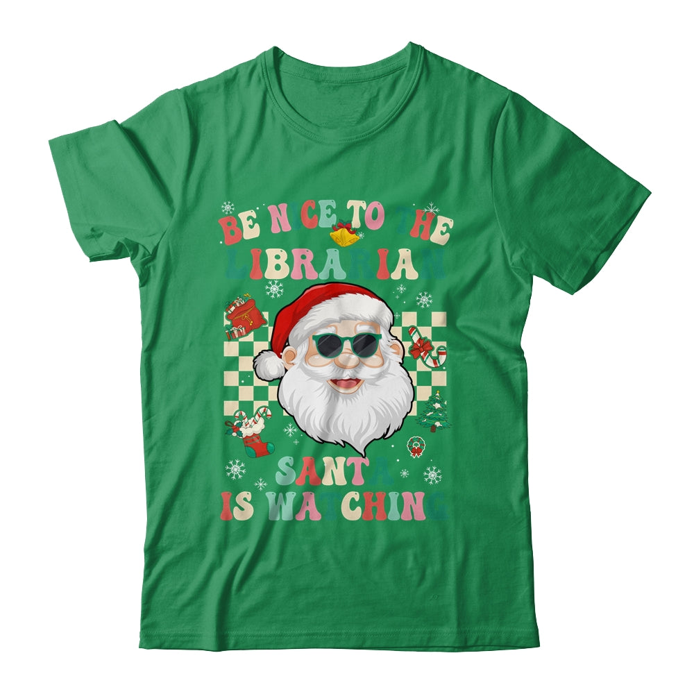 Be Nice To The Librarian Santa Christmas Xmas Groovy Shirt & Sweatshirt | teecentury