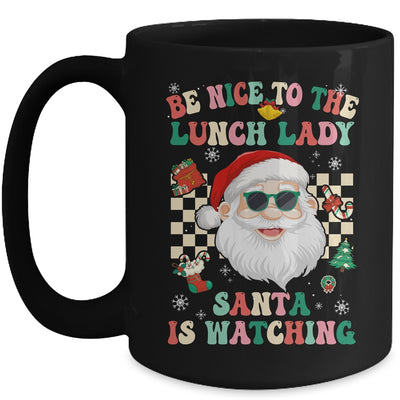 Be Nice To The Lunch Lady Santa Christmas Xmas Groovy Mug | teecentury