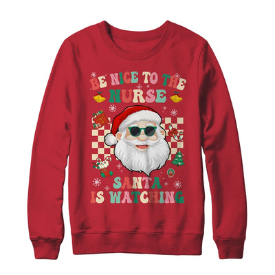 Be Nice To The Nurse Santa Christmas Xmas Groovy Shirt & Sweatshirt | teecentury