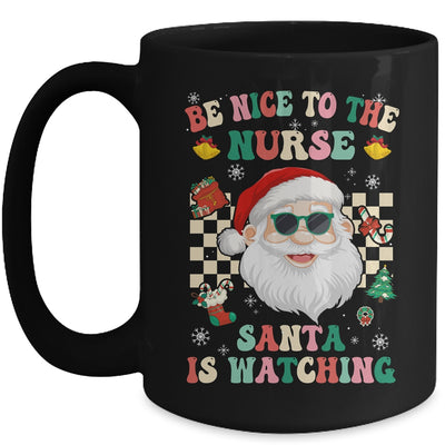 Be Nice To The Nurse Santa Christmas Xmas Groovy Mug | teecentury