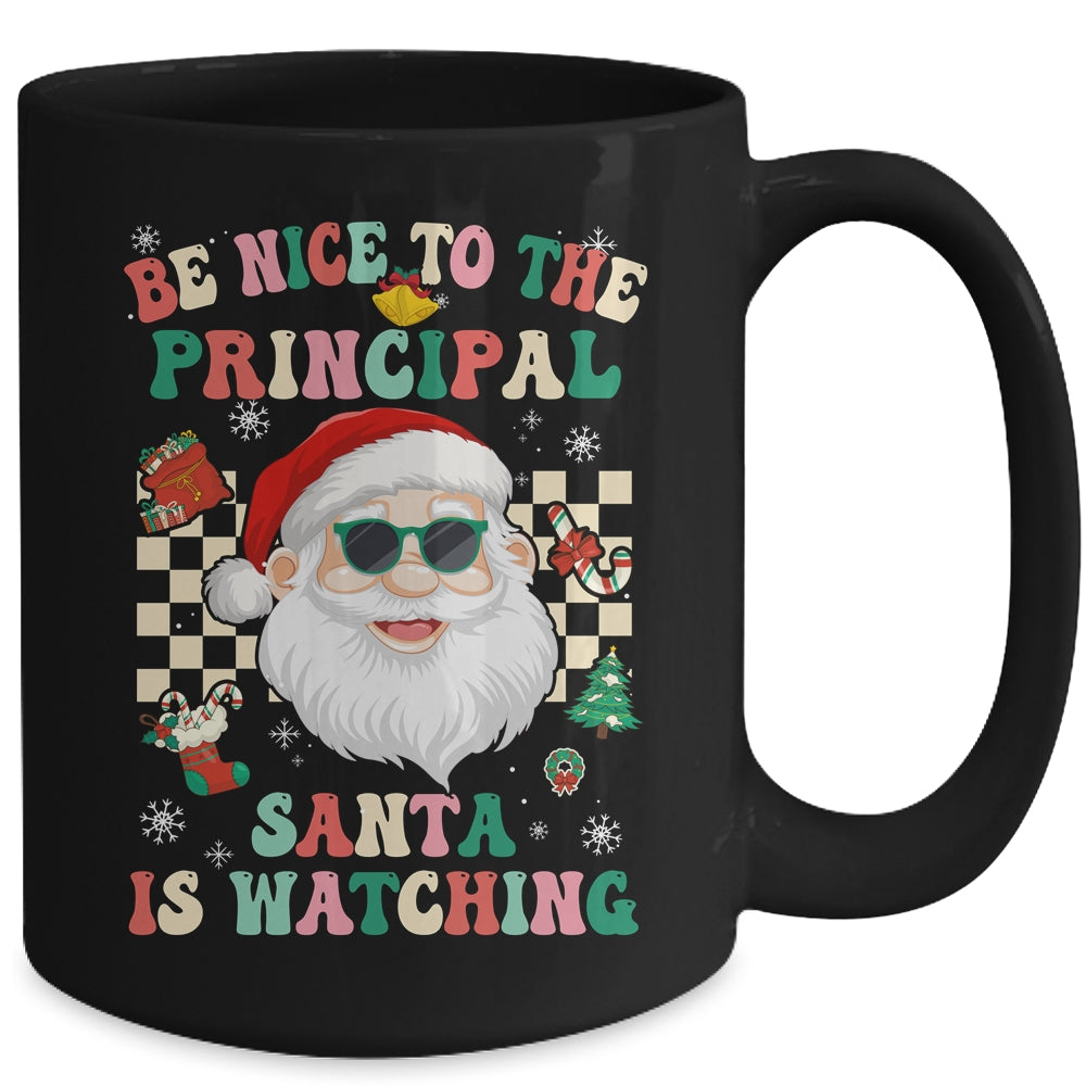Be Nice To The Principal Santa Christmas Xmas Groovy Mug | teecentury