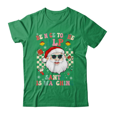 Be Nice To The SLP Teacher Santa Christmas Xmas Groovy Shirt & Sweatshirt | teecentury