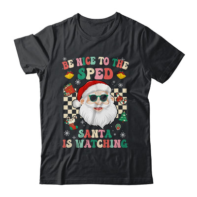Be Nice To The SPED Teacher Santa Christmas Xmas Groovy Shirt & Sweatshirt | teecentury