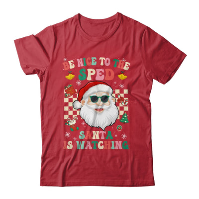 Be Nice To The SPED Teacher Santa Christmas Xmas Groovy Shirt & Sweatshirt | teecentury