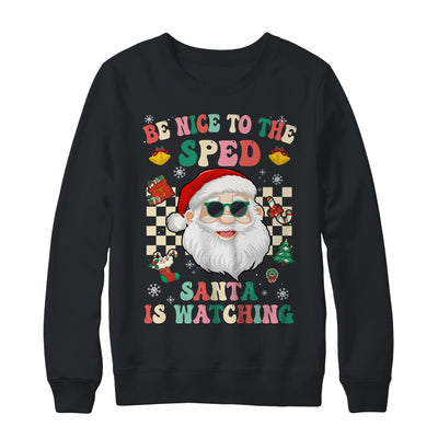 Be Nice To The SPED Teacher Santa Christmas Xmas Groovy Shirt & Sweatshirt | teecentury