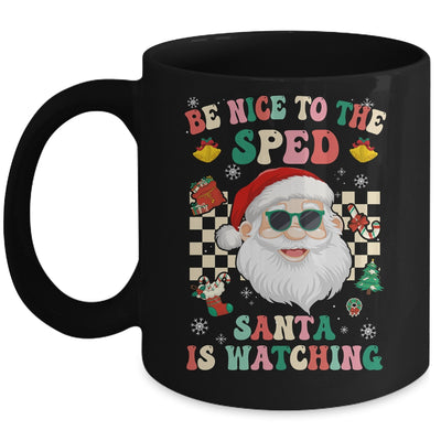 Be Nice To The SPED Teacher Santa Christmas Xmas Groovy Mug | teecentury