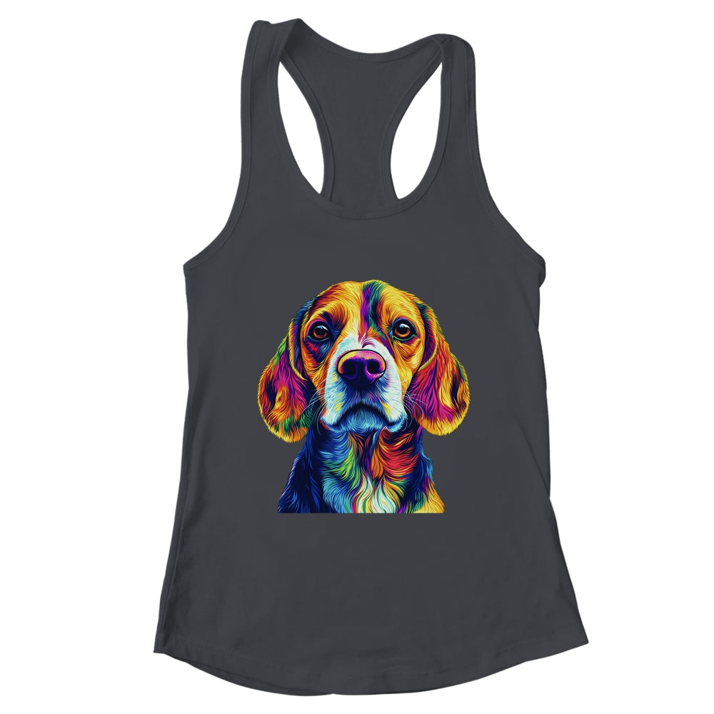 Beagle Dog Colorful Face Dog Lover Men Women Shirt & Tank Top | teecentury