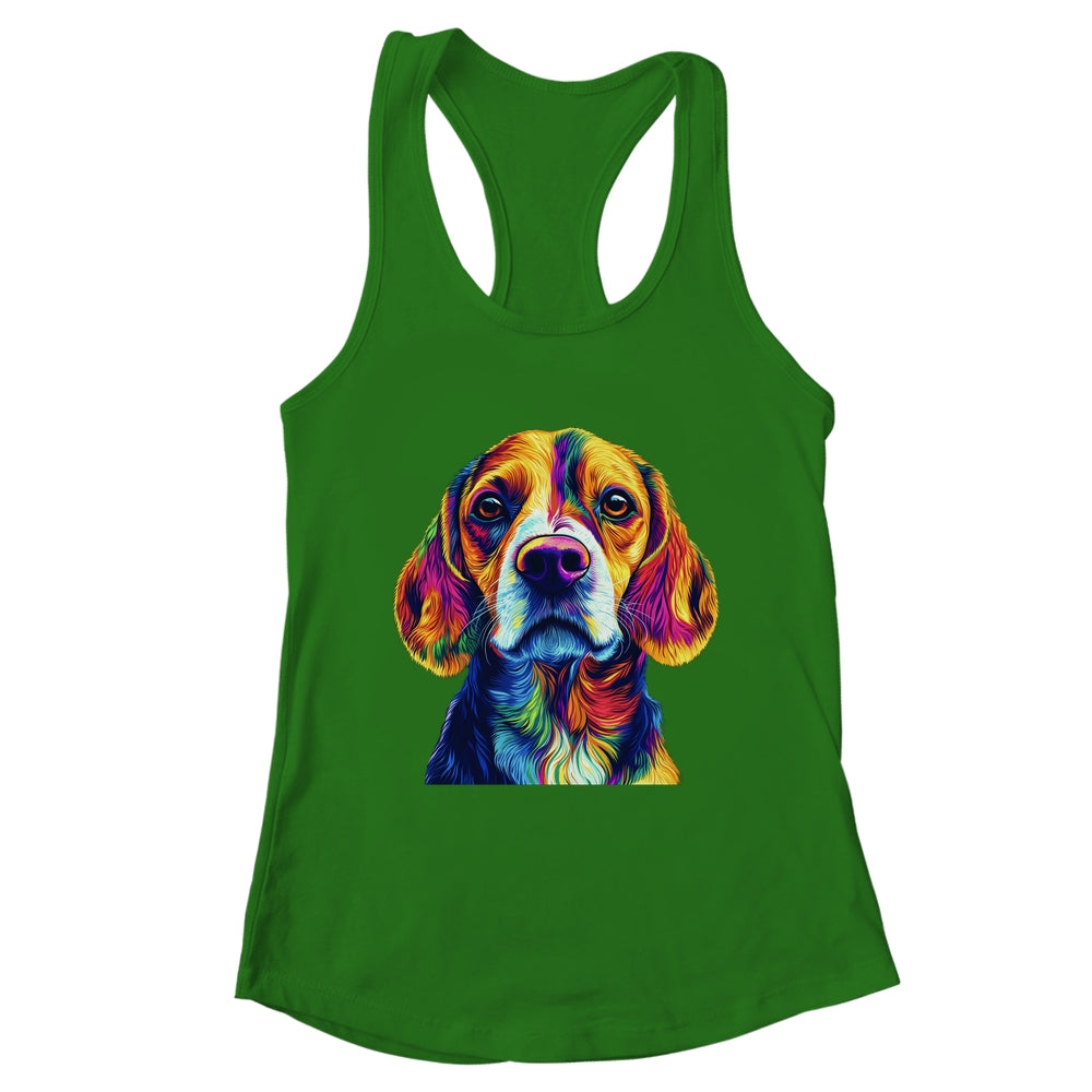 Beagle Dog Colorful Face Dog Lover Men Women Shirt & Tank Top | teecentury