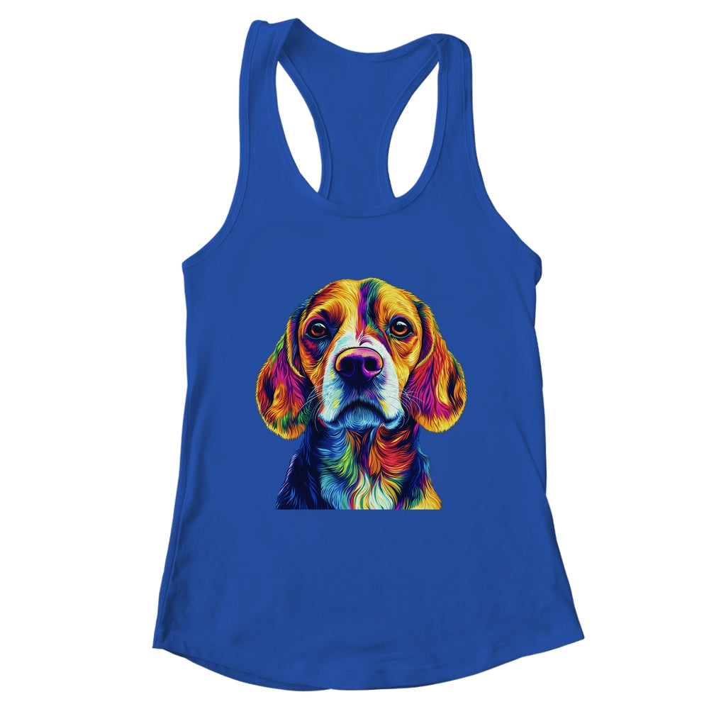 Beagle Dog Colorful Face Dog Lover Men Women Shirt & Tank Top | teecentury