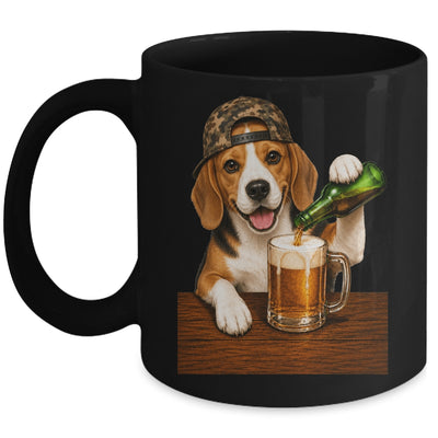 Beagle Drinking Beer Shirt Funny Fathers Day Dog Meme Mug | teecentury