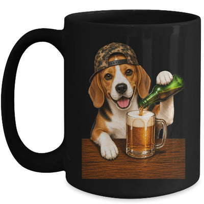 Beagle Drinking Beer Shirt Funny Fathers Day Dog Meme Mug | teecentury