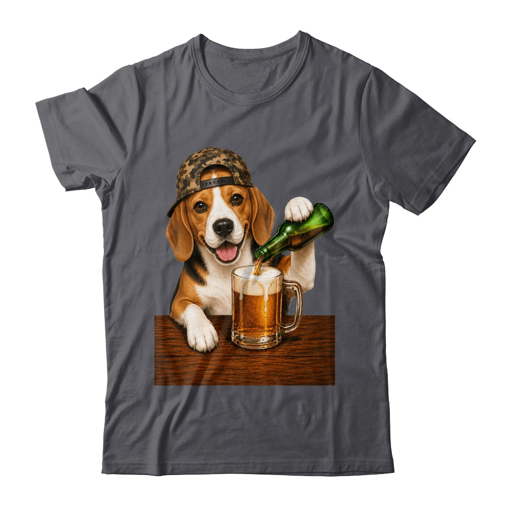 Beagle Drinking Beer Shirt Funny Fathers Day Dog Meme Shirt & Hoodie | teecentury