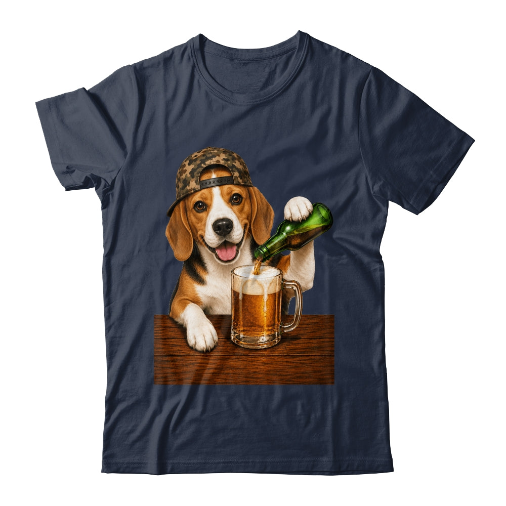 Beagle Drinking Beer Shirt Funny Fathers Day Dog Meme Shirt & Hoodie | teecentury