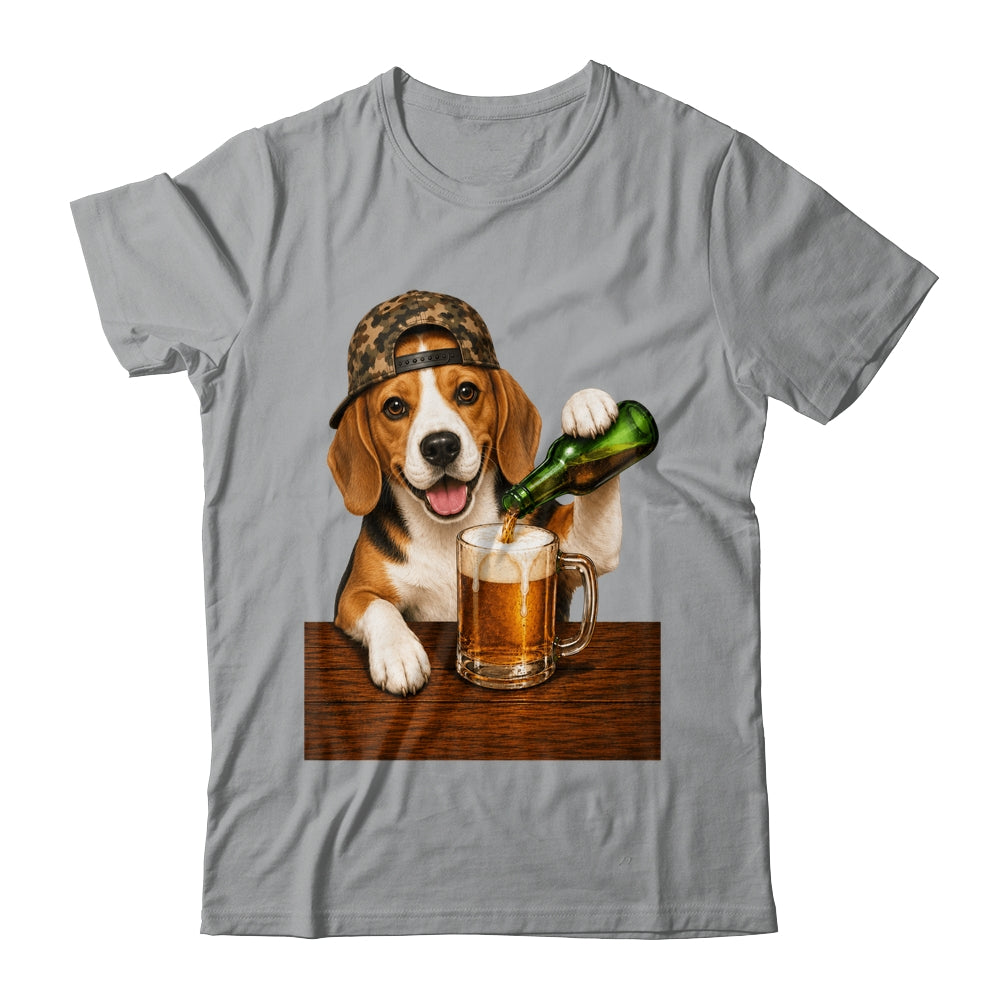 Beagle Drinking Beer Shirt Funny Fathers Day Dog Meme Shirt & Hoodie | teecentury
