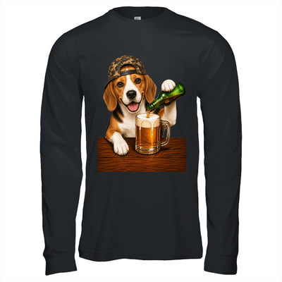 Beagle Drinking Beer Shirt Funny Fathers Day Dog Meme Shirt & Hoodie | teecentury