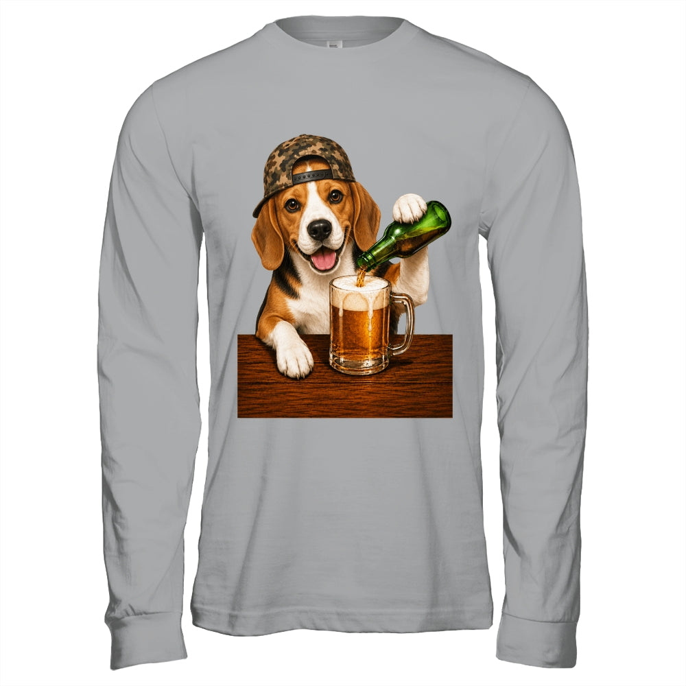 Beagle Drinking Beer Shirt Funny Fathers Day Dog Meme Shirt & Hoodie | teecentury