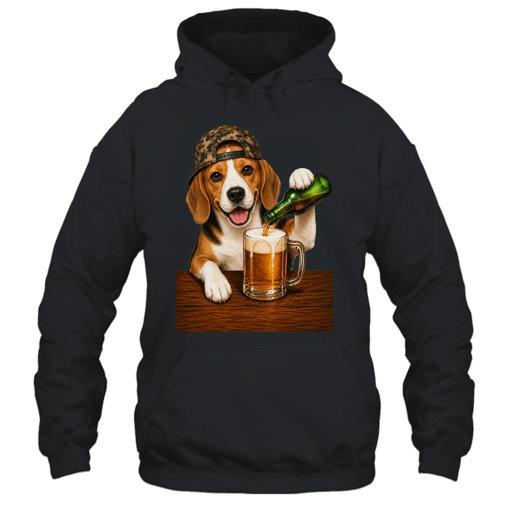 Beagle Drinking Beer Shirt Funny Fathers Day Dog Meme Shirt & Hoodie | teecentury