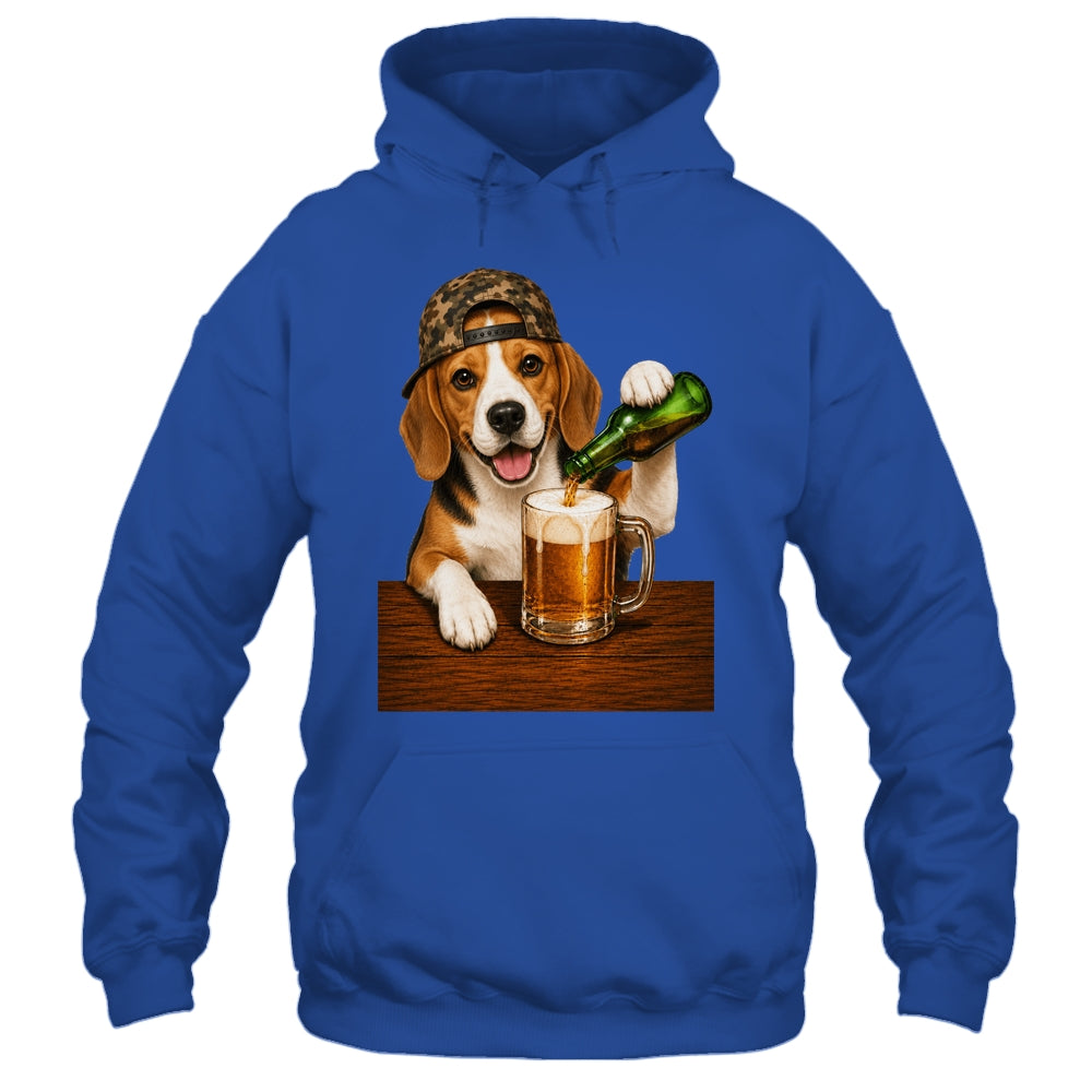 Beagle Drinking Beer Shirt Funny Fathers Day Dog Meme Shirt & Hoodie | teecentury