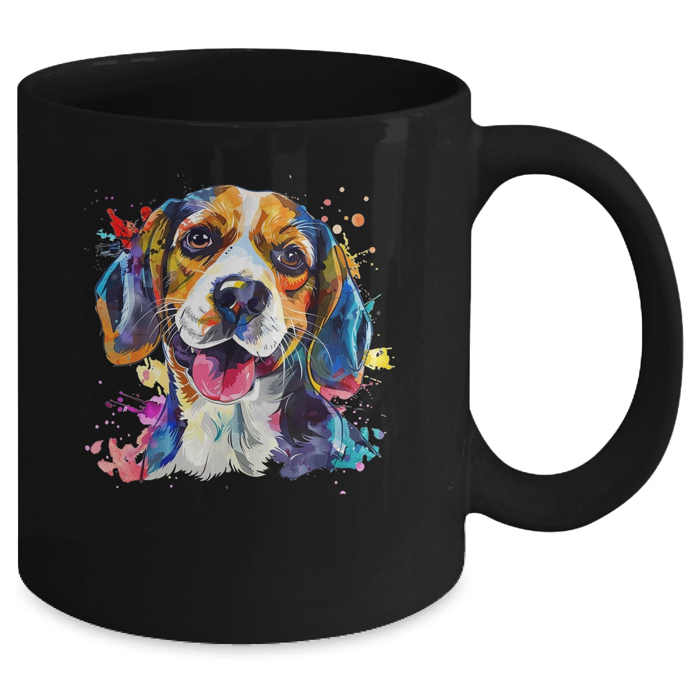 Beagle Mom Lover Puppy Dog Watercolor Tie Dye Painting Mug | teecentury
