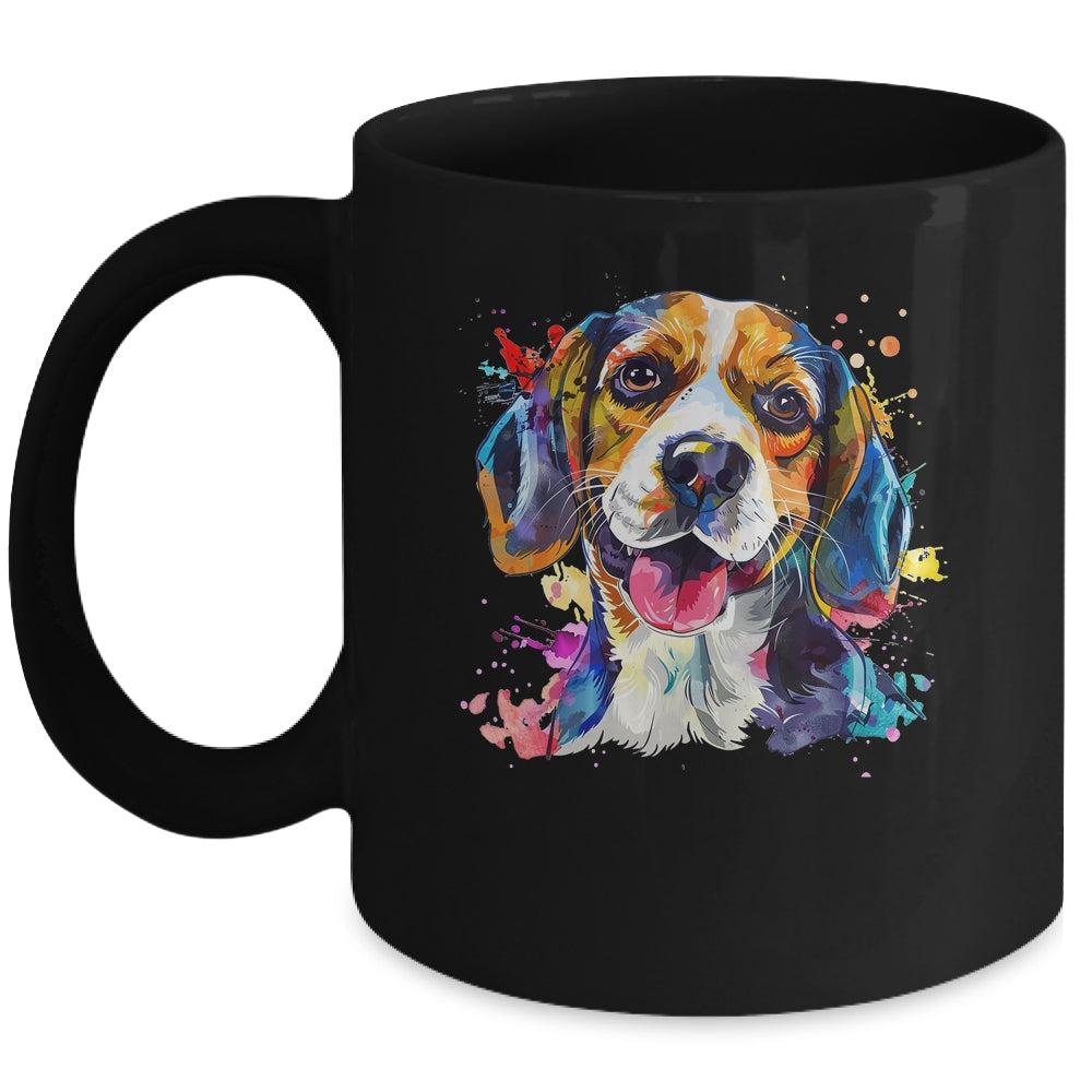 Beagle Mom Lover Puppy Dog Watercolor Tie Dye Painting Mug | teecentury