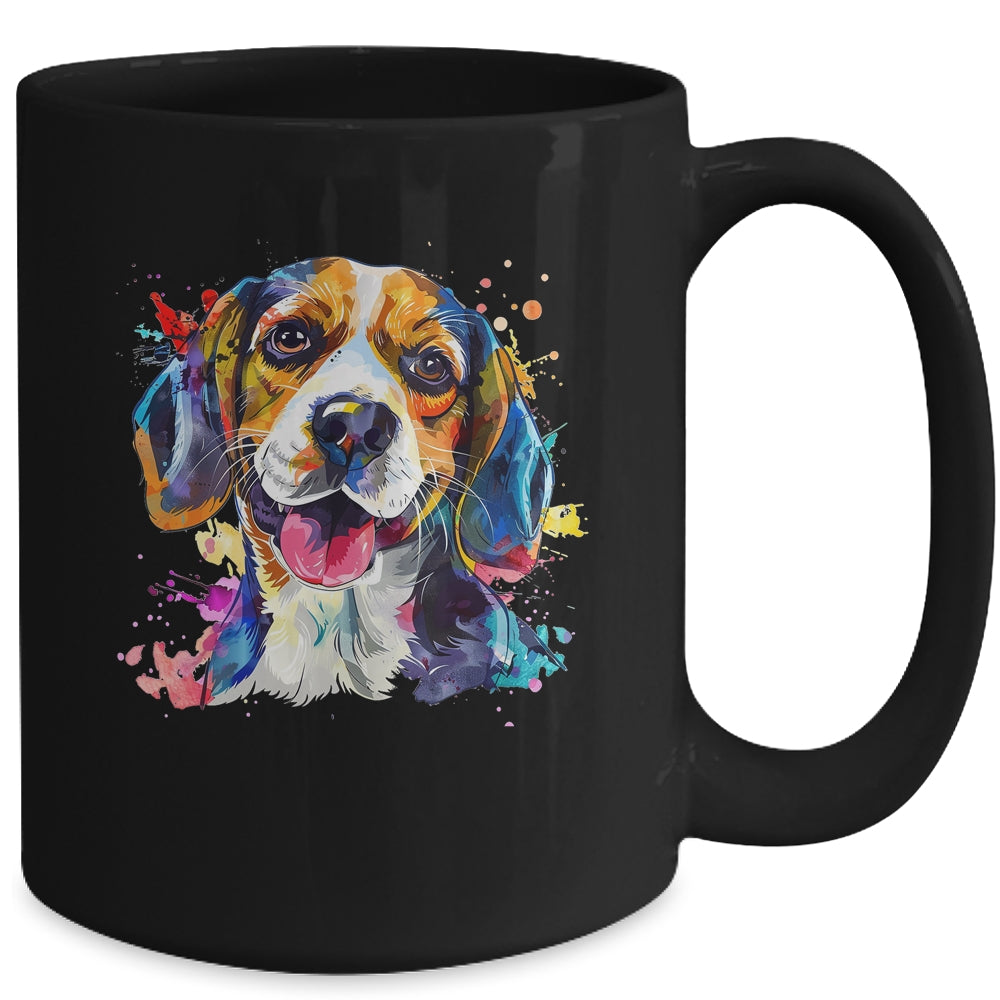 Beagle Mom Lover Puppy Dog Watercolor Tie Dye Painting Mug | teecentury
