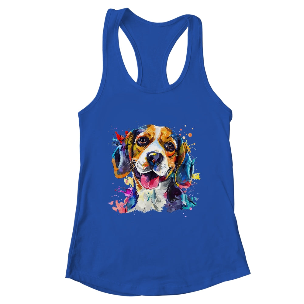 Beagle Mom Lover Puppy Dog Watercolor Tie Dye Painting Shirt & Tank Top | teecentury