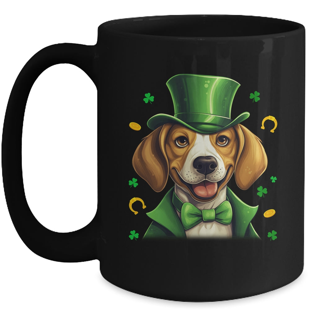 Beagle St Patricks Day Leprechaun Shamrock Irish Mug | teecentury