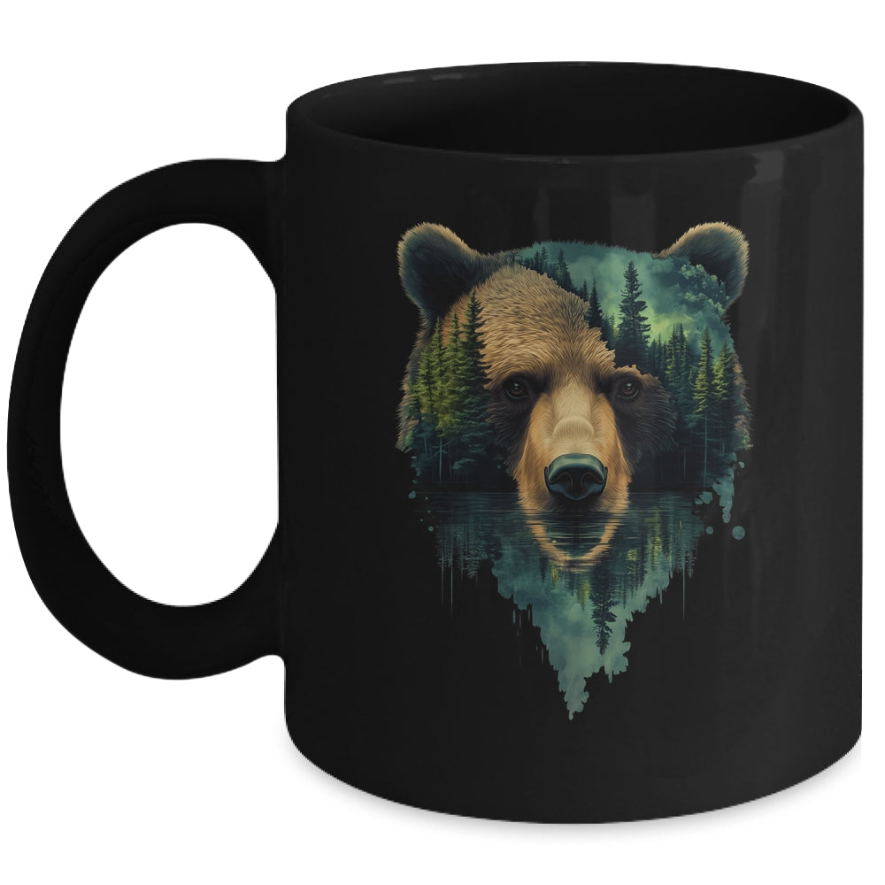 Bear Artwork Portrait Wildlife Forest Nature Lover Art Mug | teecentury