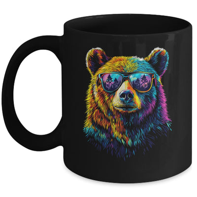 Bear Wearing Sunglasses Wildlife Graphic Colorful Bear Lover Mug | teecentury