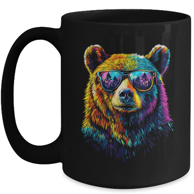 Bear Wearing Sunglasses Wildlife Graphic Colorful Bear Lover Mug | teecentury