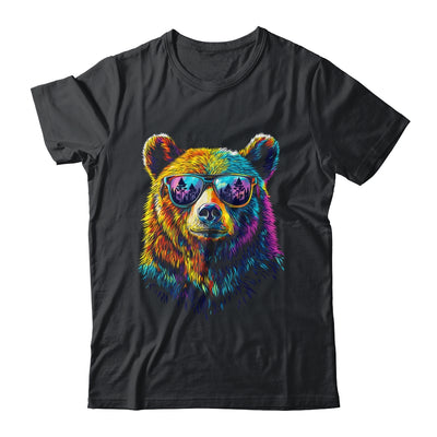 Bear Wearing Sunglasses Wildlife Graphic Colorful Bear Lover Shirt & Hoodie | teecentury