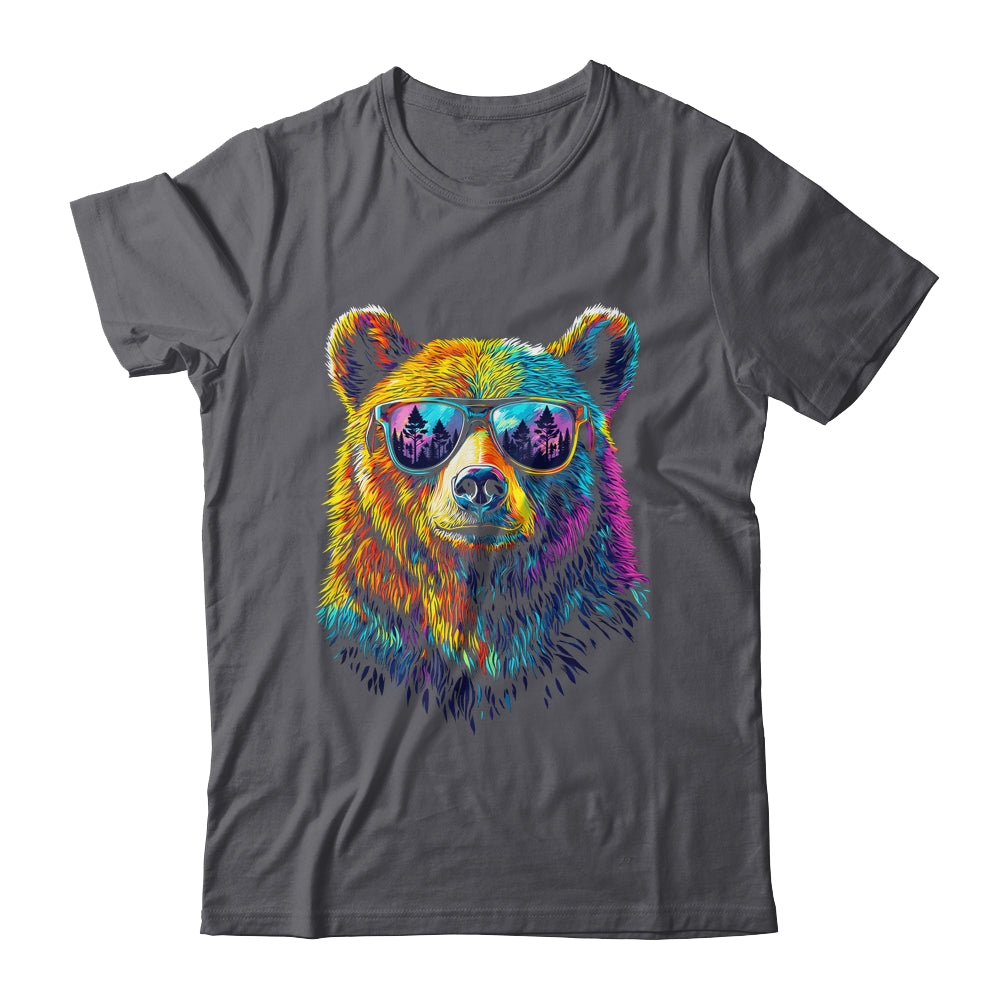 Bear Wearing Sunglasses Wildlife Graphic Colorful Bear Lover Shirt & Hoodie | teecentury