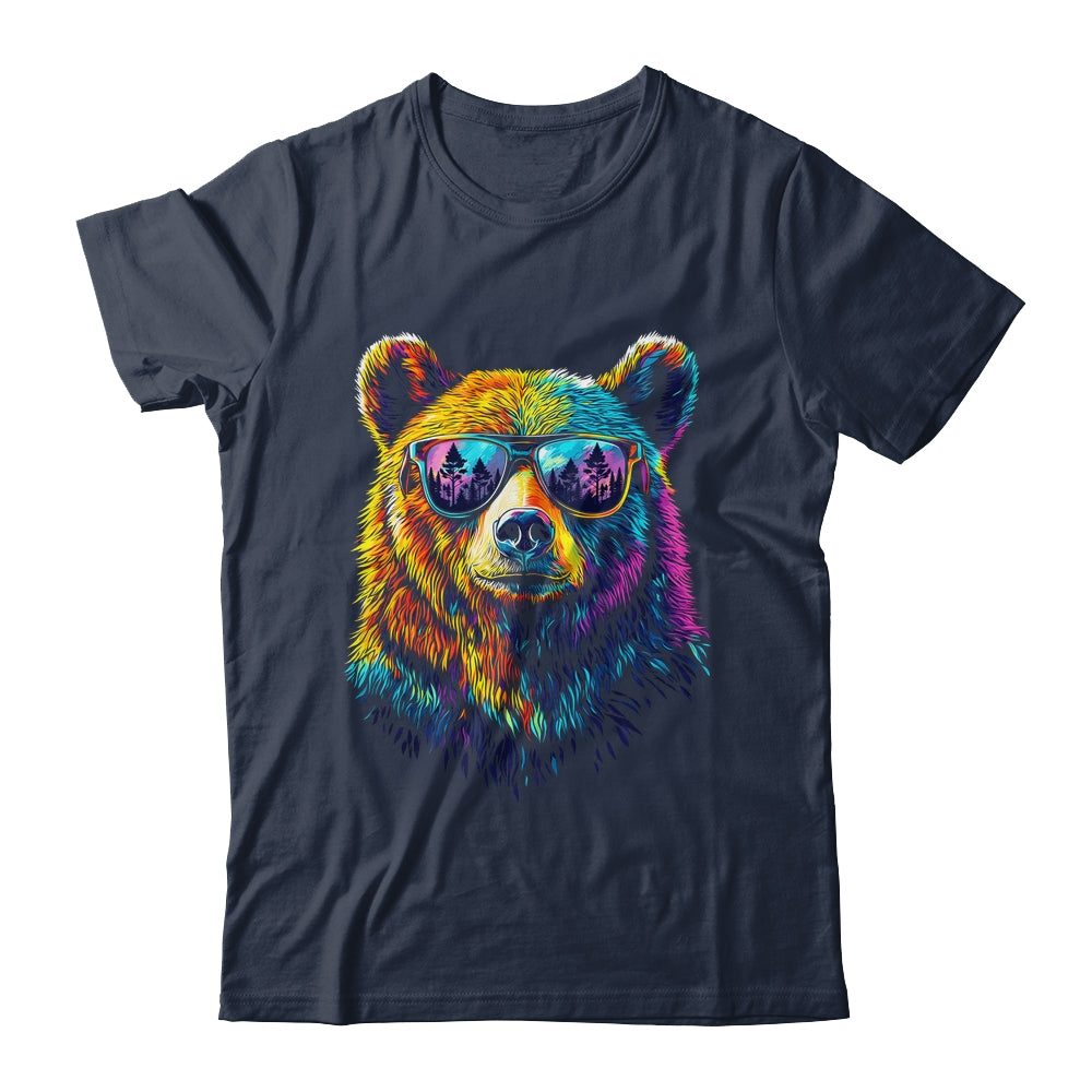 Bear Wearing Sunglasses Wildlife Graphic Colorful Bear Lover Shirt & Hoodie | teecentury