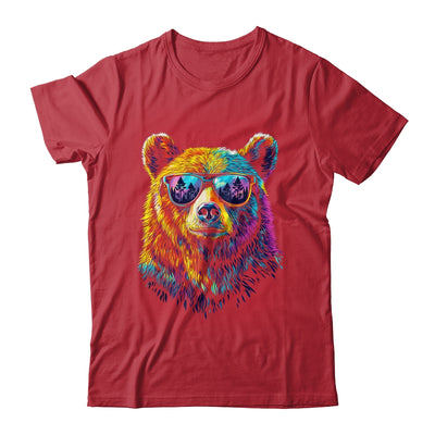 Bear Wearing Sunglasses Wildlife Graphic Colorful Bear Lover Shirt & Hoodie | teecentury