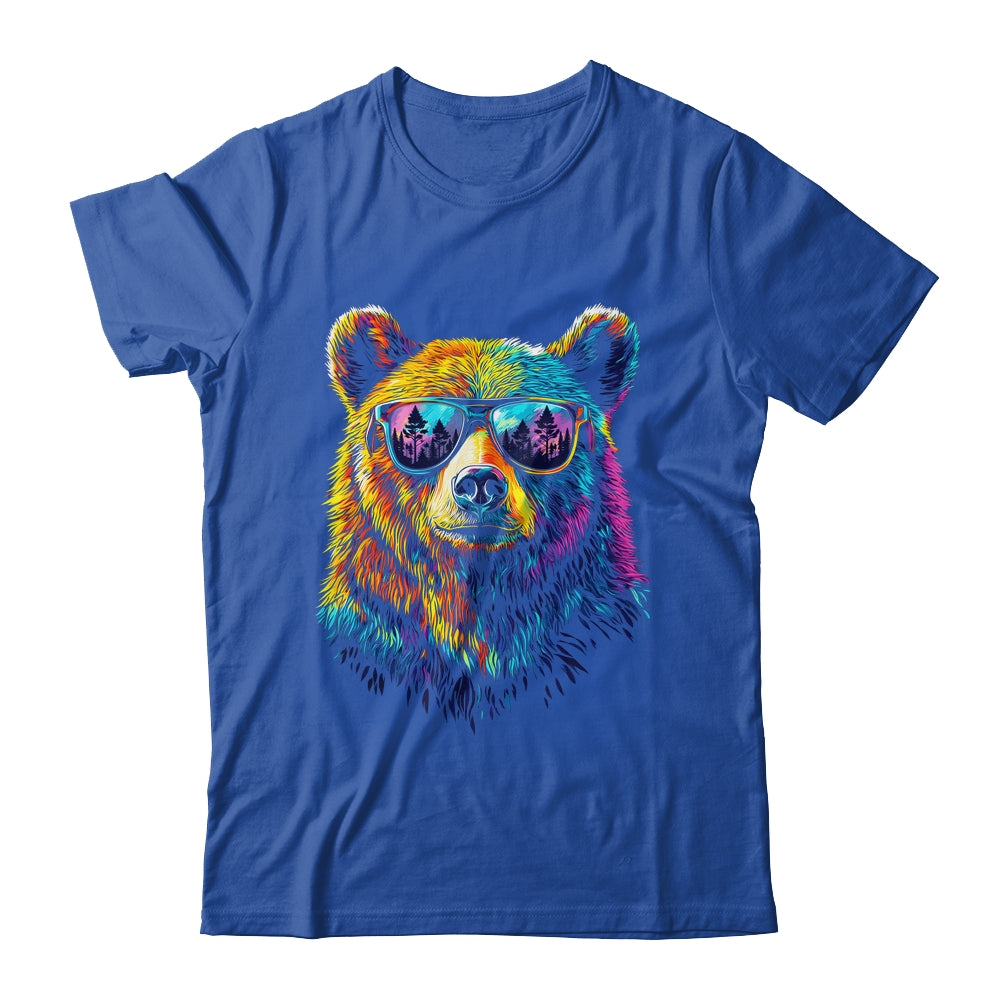 Bear Wearing Sunglasses Wildlife Graphic Colorful Bear Lover Shirt & Hoodie | teecentury