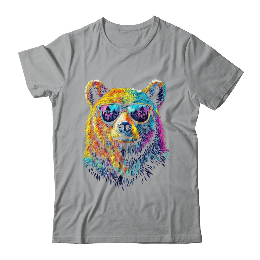 Bear Wearing Sunglasses Wildlife Graphic Colorful Bear Lover Shirt & Hoodie | teecentury
