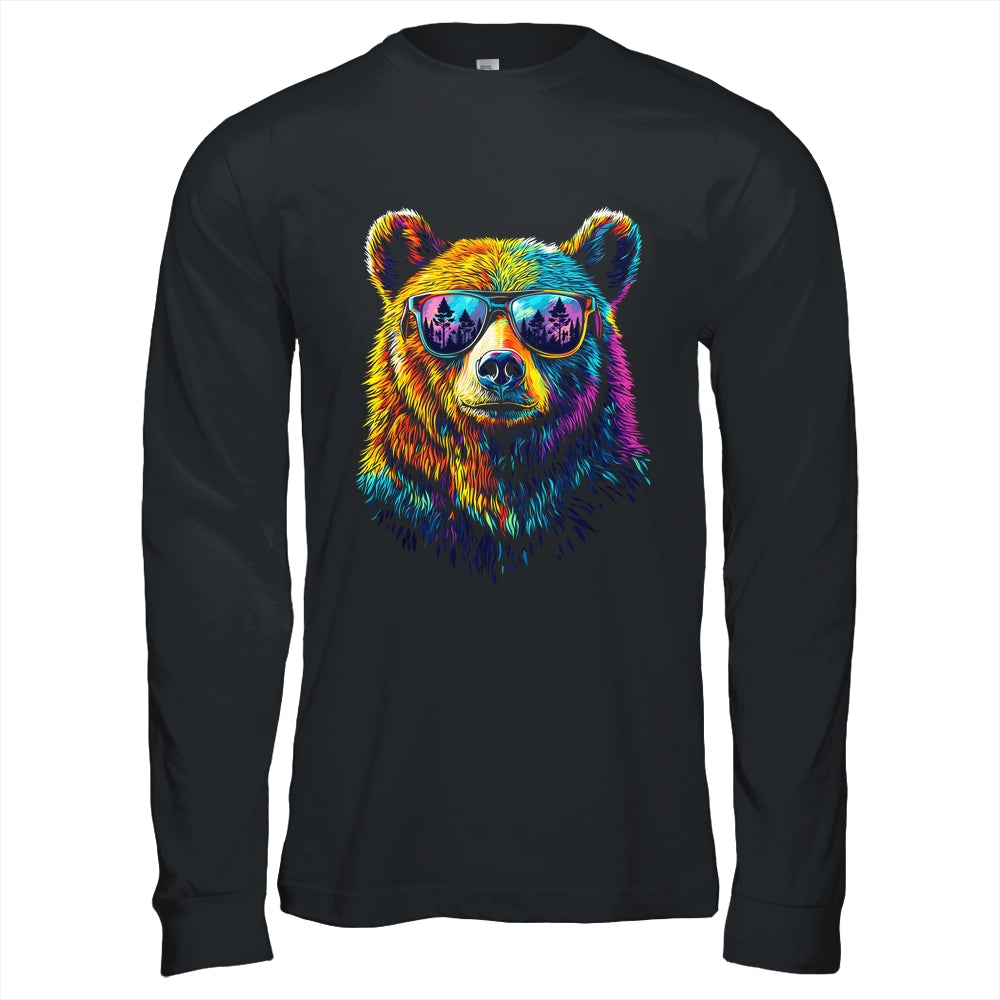 Bear Wearing Sunglasses Wildlife Graphic Colorful Bear Lover Shirt & Hoodie | teecentury