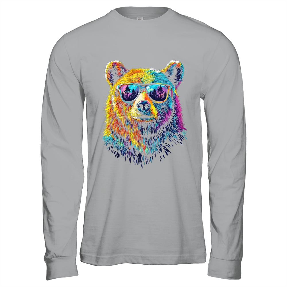 Bear Wearing Sunglasses Wildlife Graphic Colorful Bear Lover Shirt & Hoodie | teecentury