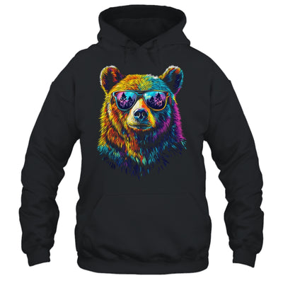 Bear Wearing Sunglasses Wildlife Graphic Colorful Bear Lover Shirt & Hoodie | teecentury