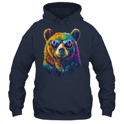 Bear Wearing Sunglasses Wildlife Graphic Colorful Bear Lover Shirt & Hoodie | teecentury