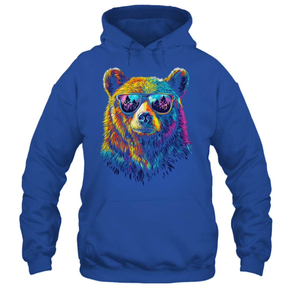 Bear Wearing Sunglasses Wildlife Graphic Colorful Bear Lover Shirt & Hoodie | teecentury