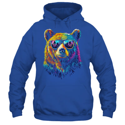 Bear Wearing Sunglasses Wildlife Graphic Colorful Bear Lover Shirt & Hoodie | teecentury