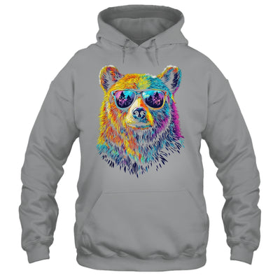Bear Wearing Sunglasses Wildlife Graphic Colorful Bear Lover Shirt & Hoodie | teecentury