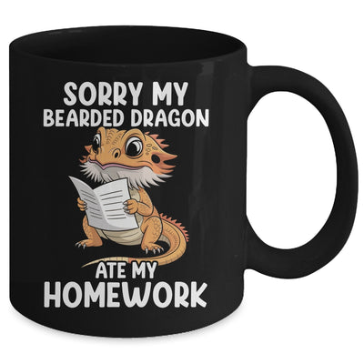 Bearded Dragon Ate Homework Funny Bearded Boys Girls Kids Mug | teecentury