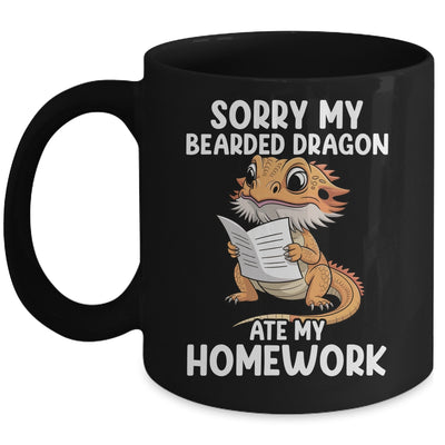 Bearded Dragon Ate Homework Funny Bearded Boys Girls Kids Mug | teecentury