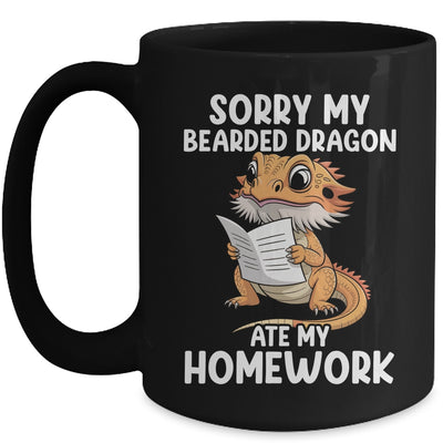 Bearded Dragon Ate Homework Funny Bearded Boys Girls Kids Mug | teecentury