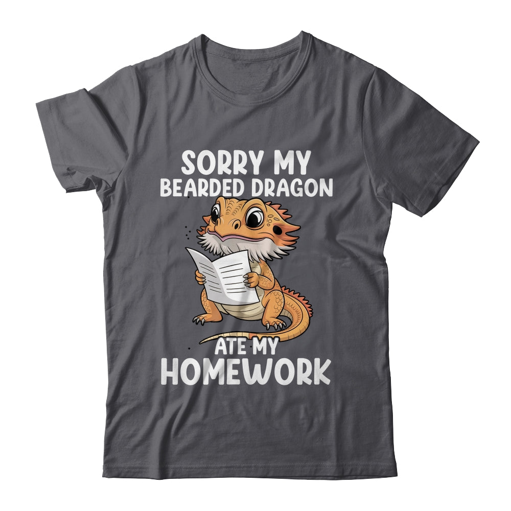 Bearded Dragon Ate Homework Funny Bearded Boys Girls Kids Shirt & Tank Top | teecentury