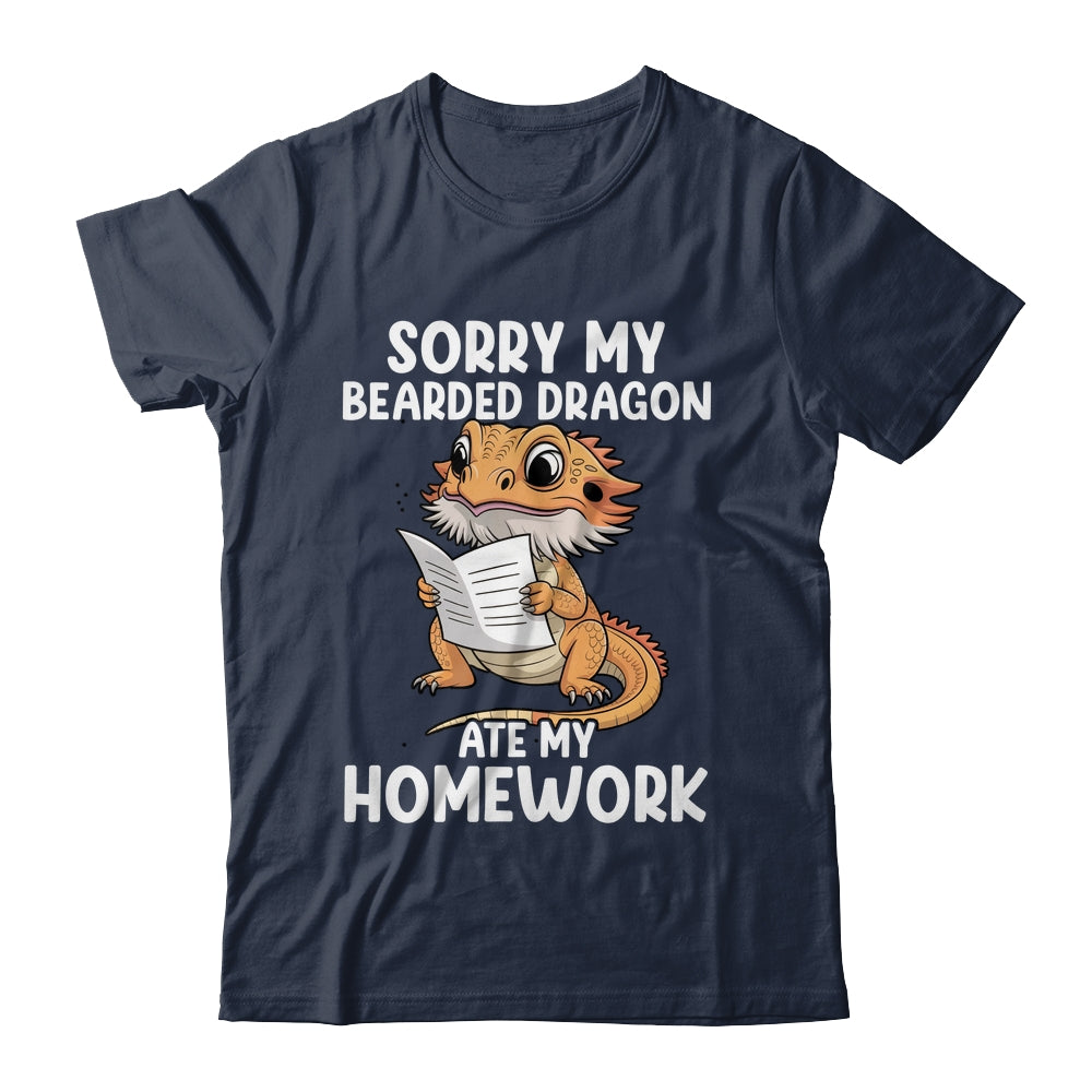 Bearded Dragon Ate Homework Funny Bearded Boys Girls Kids Shirt & Tank Top | teecentury