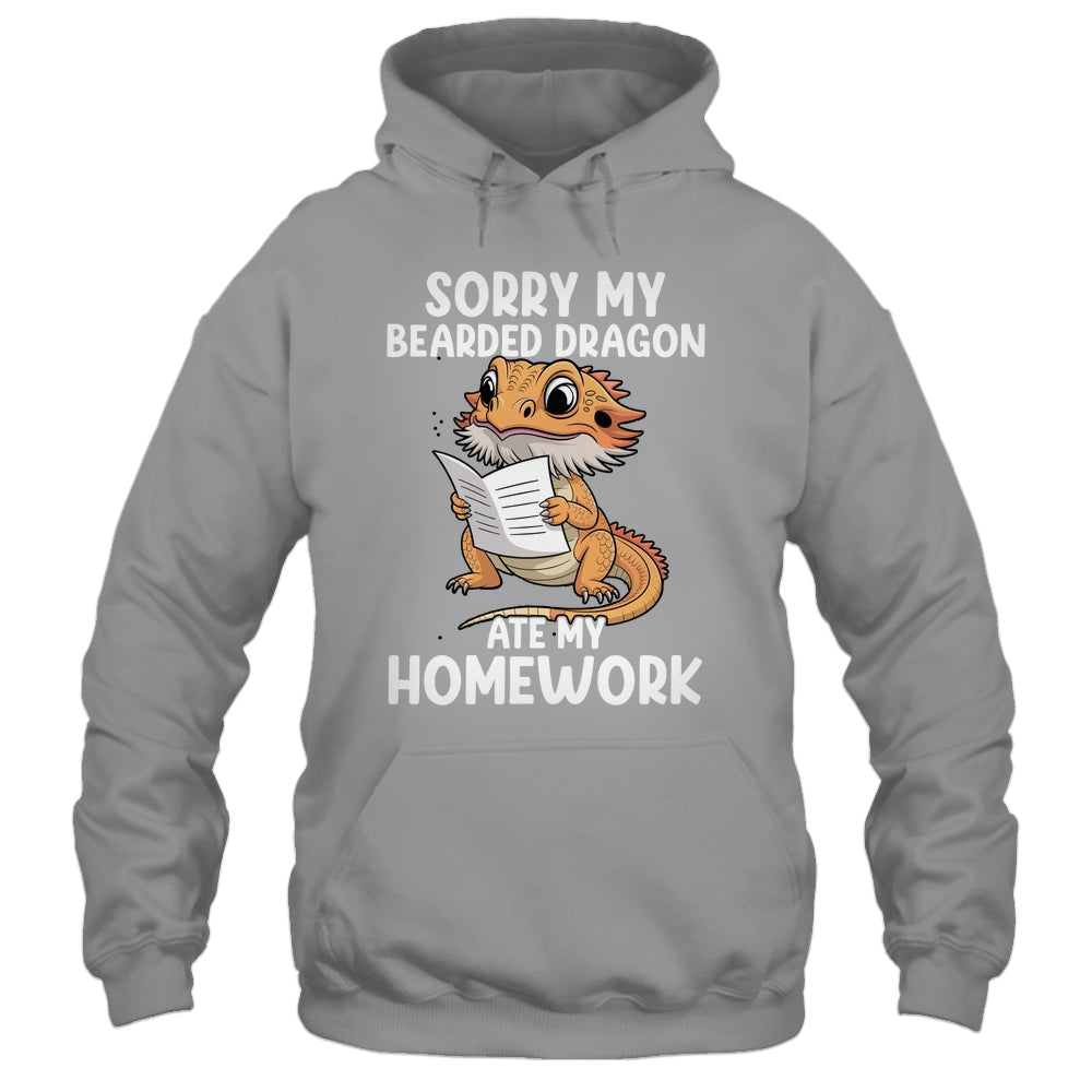 Bearded Dragon Ate Homework Funny Bearded Boys Girls Kids Shirt & Tank Top | teecentury