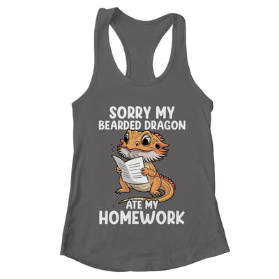 Bearded Dragon Ate Homework Funny Bearded Boys Girls Kids Shirt & Tank Top | teecentury